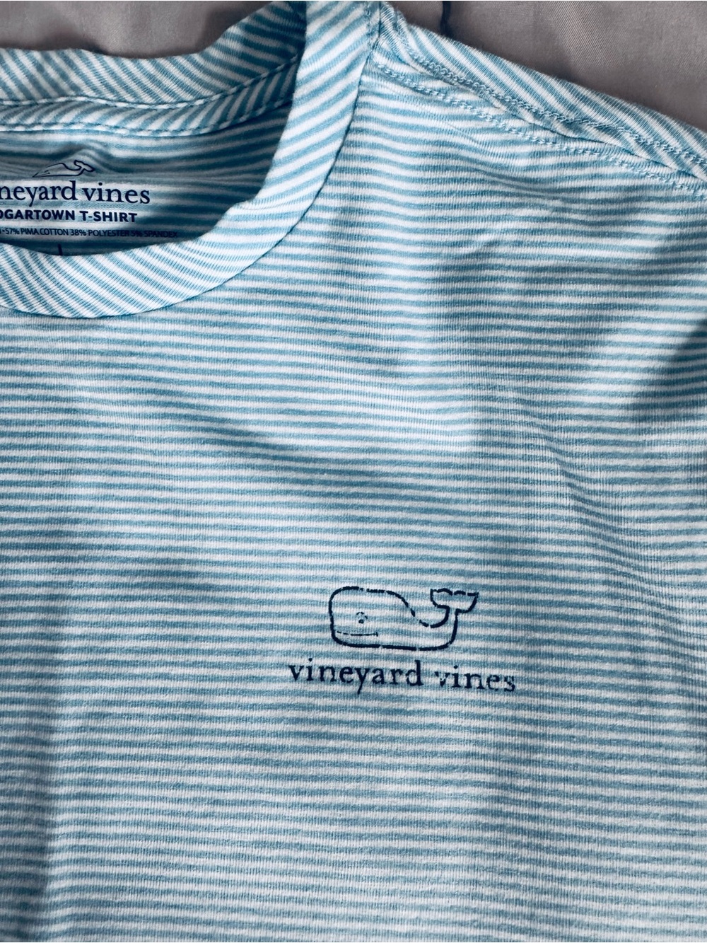 Vineyard Vines Light Blue & White Striped Edgartown Tee